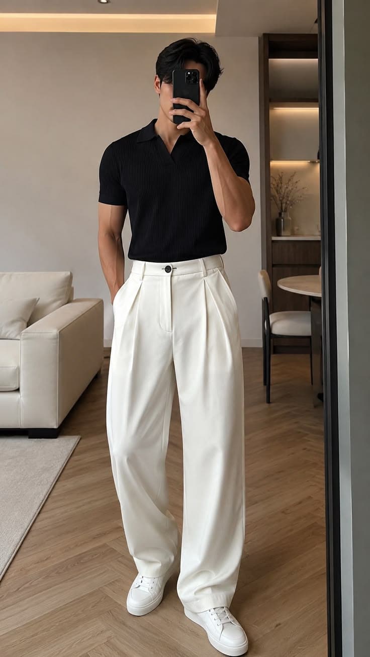 white relaxed baggy pant